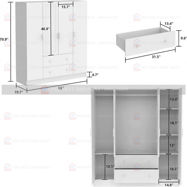 Tủ  Áo Cao Cấp TAG034